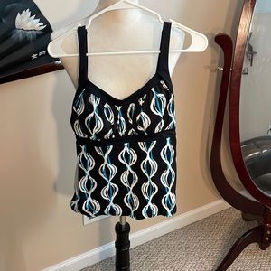 Elegant Black and Blue Bikini with Striking Design